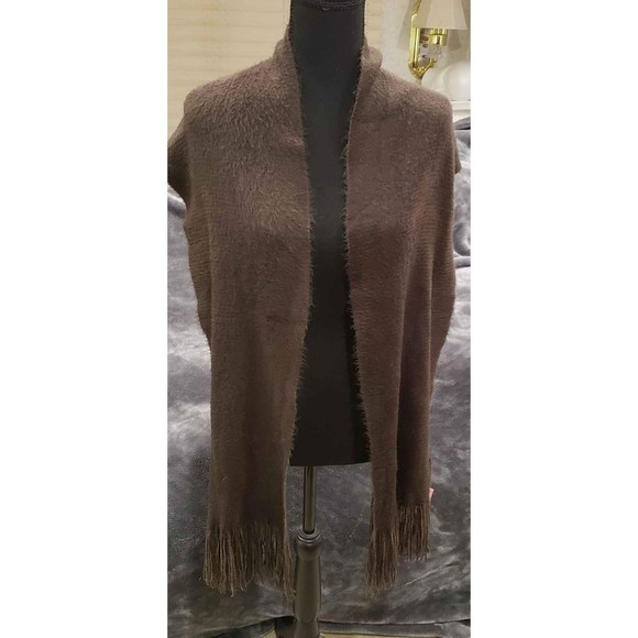 X70 Accessories - 10 x 70 Reversible Designer Scarf Stole Wrap Shawl Warm Fringed Brown & Tan NEW